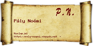 Pály Noémi névjegykártya