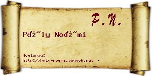 Pály Noémi névjegykártya